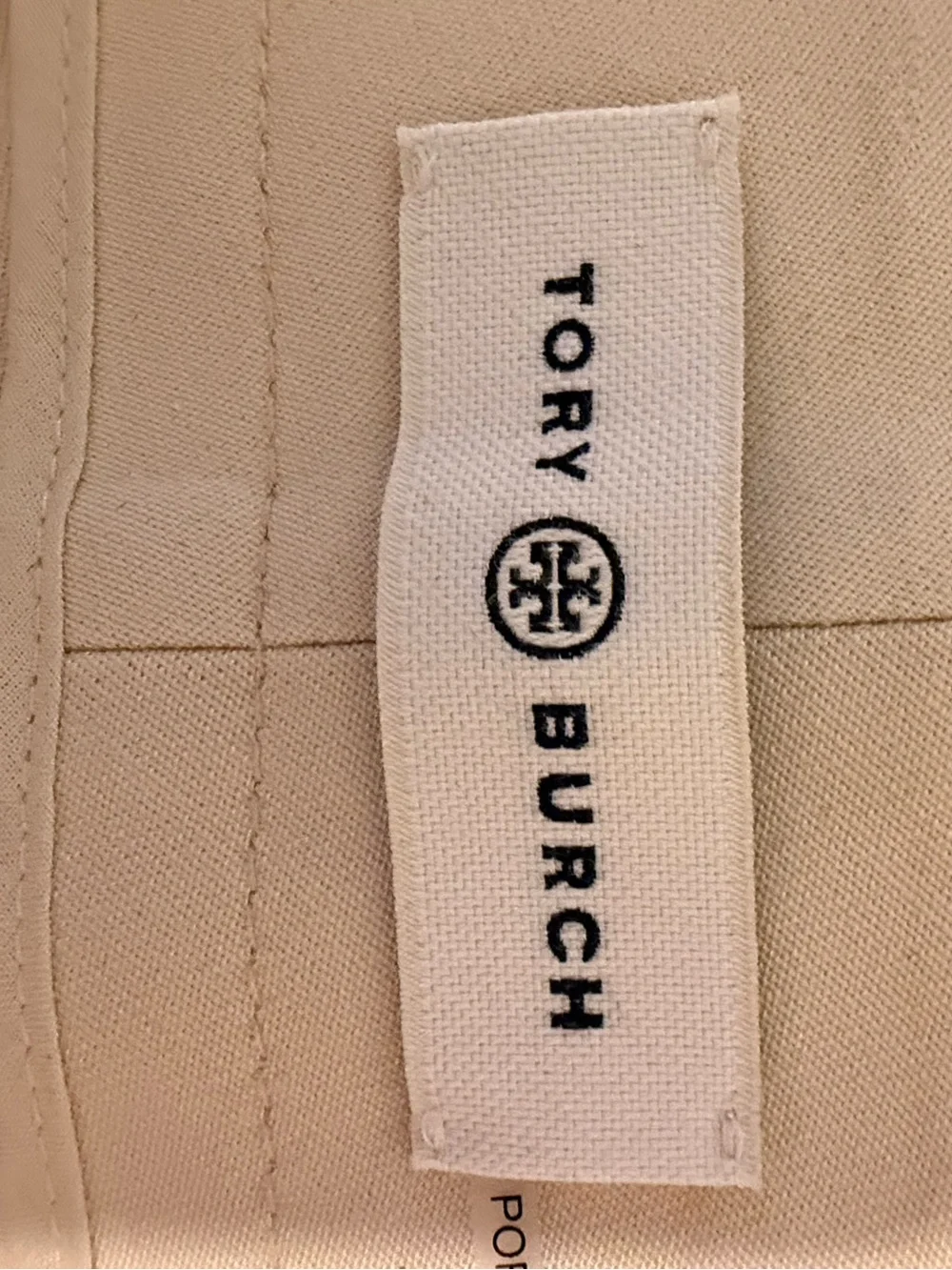Tory Burch Beige Wide Leg Belted Trousers | Size 4 | High Rise